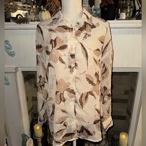 Bailey/44 sheer button down blouse. NWOT. Plastic from tag. Super cute for Fall